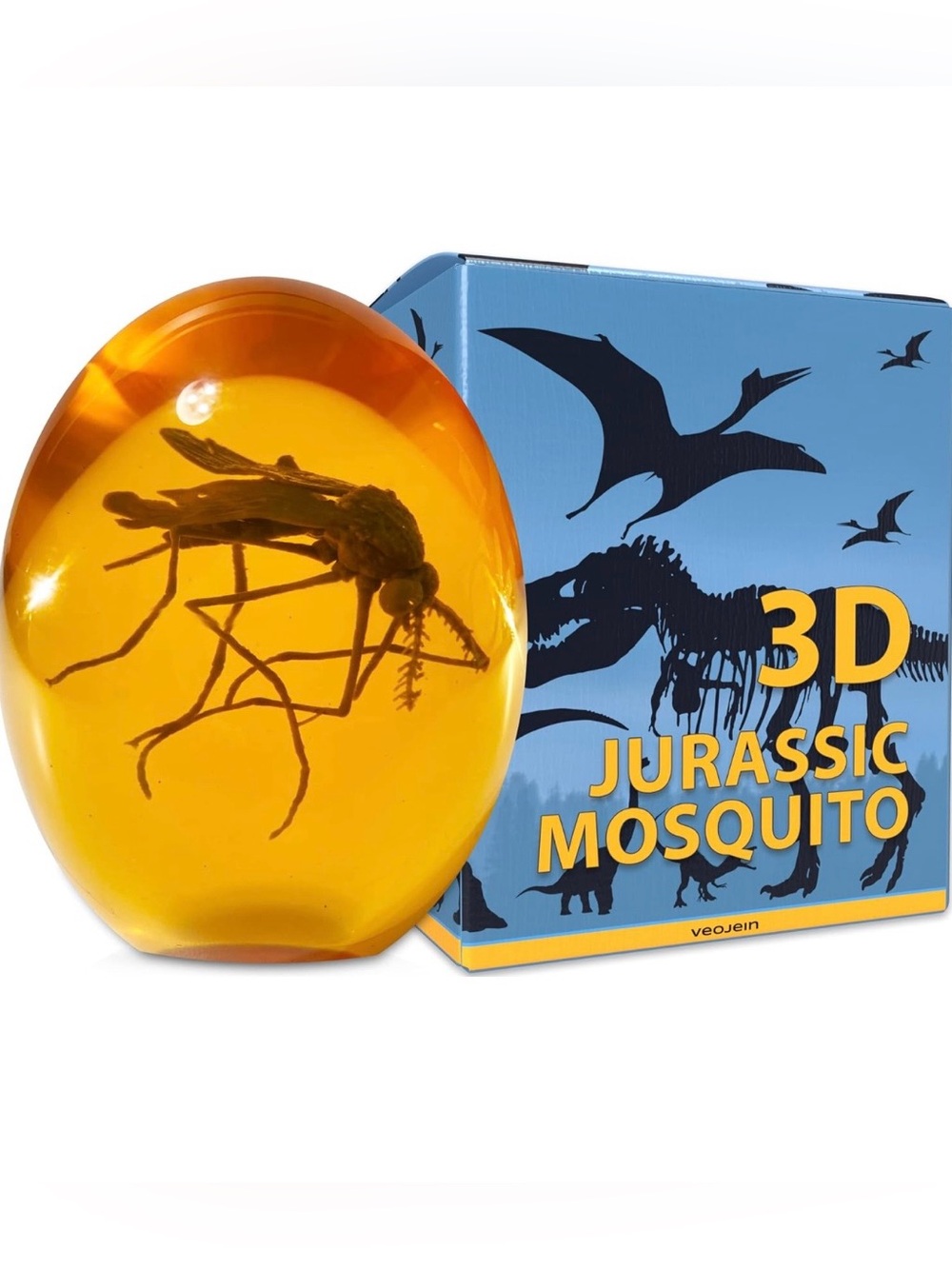 Jurassic 3D Mosquito in Replica Amber